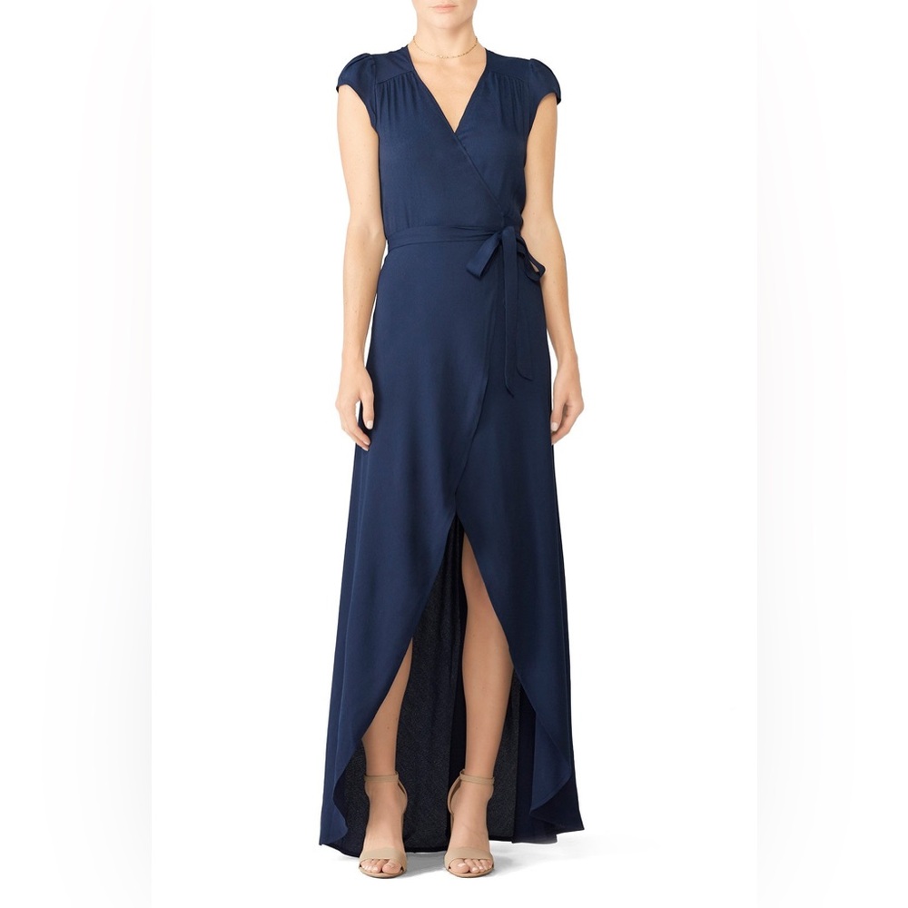 Reformation Blue Chamomile Wrap Dress with Slit Size Small